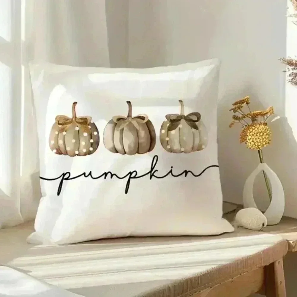 Vintage Pumpkin Throw Pillow Cover